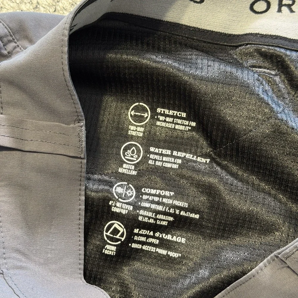 Orvis Tech Chino Pants Mens 36x34 Grey Hiking Outdoor Stretch Nylon Water Repel
